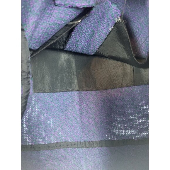 Vtg 60's 70's Purple design Midi / Mini Skirt A-Line Size M/L Polyester Wool? - Picture 5 of 5